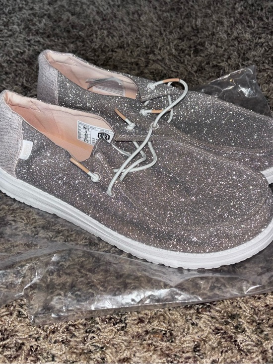 Hey Dude Shoes - Hey Dude Womens Shoes Size 11 Wendy Metallic Sparkle Rose Gold New